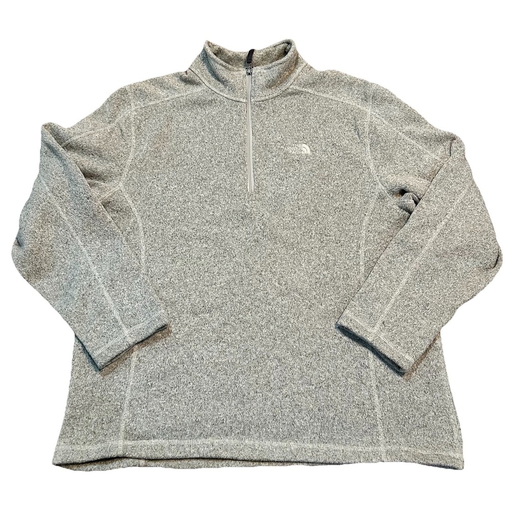 The North Face Tsillan 1/4 Zip Fleece Sweater Jacket Mens L Gray Pullover